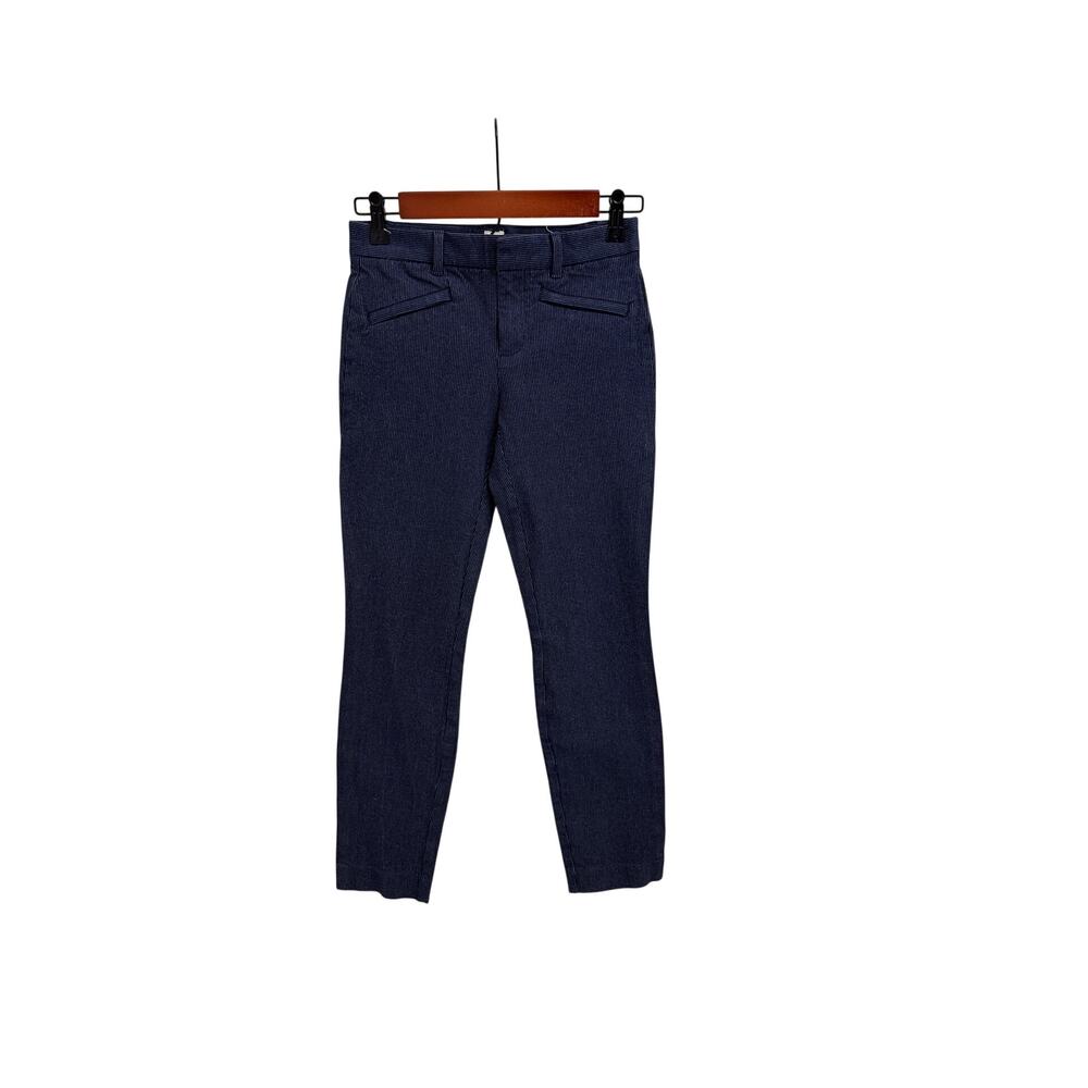 GAP Pants Navy Blue Striped Skinny Ankle Chino Casual Dress Pants Size 00